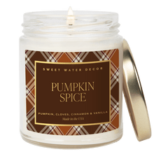 Load image into Gallery viewer, Pumpkin Spice Soy Candle - Patterned 9 oz - Clear Jar [Online Only]
