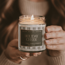 Load image into Gallery viewer, Holiday Cheer Soy Candle - 9 oz Patterned Clear Jar [Online Only]
