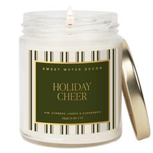 Load image into Gallery viewer, Holiday Cheer Soy Candle - 9 oz Patterned Clear Jar [Online Only]
