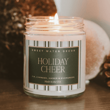 Load image into Gallery viewer, Holiday Cheer Soy Candle - 9 oz Patterned Clear Jar [Online Only]
