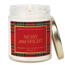 Load image into Gallery viewer, Merry and Bright Soy Candle - Patterned Clear Jar - 9 oz [Online Only]
