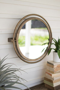 Round Wall Mirror with Adjustable Bracket