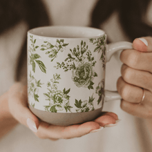 Load image into Gallery viewer, Green Delft 14 oz Stoneware Coffee Mug [Online Only]
