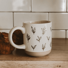 Load image into Gallery viewer, Brown Leaves 14 oz Stoneware Coffee Mug [Online Only]
