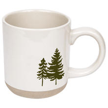 Load image into Gallery viewer, Green Trees 14 oz Cream Stoneware Coffee Mug [Online Only]
