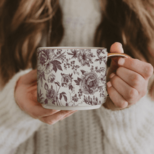 Load image into Gallery viewer, Brown Delft 14 oz Gold Handle Coffee Mug [Online Only]
