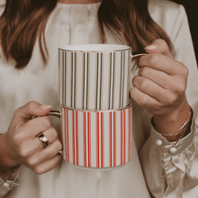 Load image into Gallery viewer, Red Stripe 14 oz Gold Handle Coffee Mug [Online Only]
