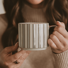 Load image into Gallery viewer, Green Stripe 14 oz Gold Handle Coffee Mug [Online Only]
