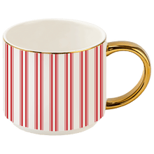 Load image into Gallery viewer, Red Stripe 14 oz Gold Handle Coffee Mug [Online Only]

