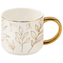 Load image into Gallery viewer, Gold Leaves 14 oz Gold Handle Coffee Mug [Online Only]
