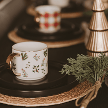 Load image into Gallery viewer, Holiday Greenery 14 oz Gold Handle Coffee Mug [Online Only]
