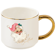 Load image into Gallery viewer, Vintage Santa 14 oz Gold Handle Coffee Mug [Online Only]
