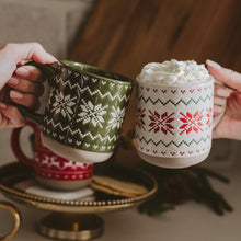Load image into Gallery viewer, Green Fair Isle Sweater 14 oz Stoneware Coffee Mug [Online Only]
