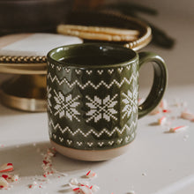 Load image into Gallery viewer, Green Fair Isle Sweater 14 oz Stoneware Coffee Mug [Online Only]
