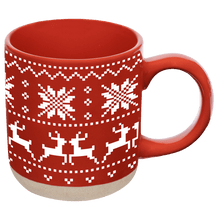 Load image into Gallery viewer, Red Fair Isle Sweater 14 oz Stoneware Coffee Mug [Online Only]

