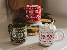 Load image into Gallery viewer, Red Fair Isle Sweater 14 oz Stoneware Coffee Mug [Online Only]
