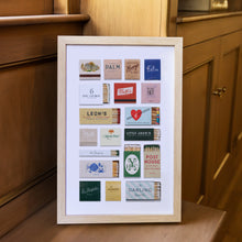 Load image into Gallery viewer, Charleston Matchbook Collage Poster w/Frame Options [Online Only]
