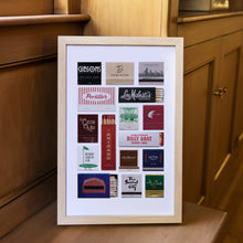 Load image into Gallery viewer, Chicago Matchbook Collage Poster w/Frame Options [Online Only]
