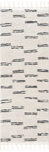 Load image into Gallery viewer, Riad Black Striped White Rug with Tassels [Online Only]
