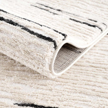 Load image into Gallery viewer, Riad Black Striped White Rug with Tassels [Online Only]
