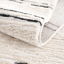 Load image into Gallery viewer, Riad Black Striped White Rug with Tassels [Online Only]
