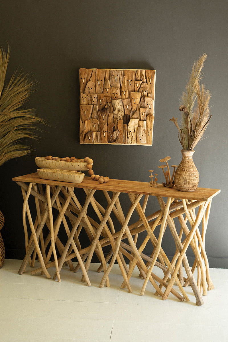 Repurposed Teak Wood Branches Console Table