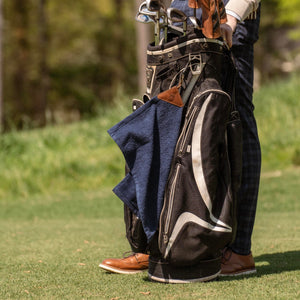 Fine Leather Tabbed Golf Towel with Magnet & Carabiner | Holtz Leather Co.