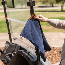 Load image into Gallery viewer, Fine Leather Tabbed Golf Towel with Magnet &amp; Carabiner | Holtz Leather Co.
