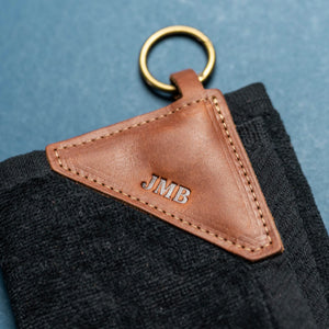 Fine Leather Tabbed Golf Towel with Magnet & Carabiner | Holtz Leather Co.