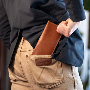 The Maverick Leather Coat Pocket Long Trucker Bifold Wallet | Holtz Leather Co.