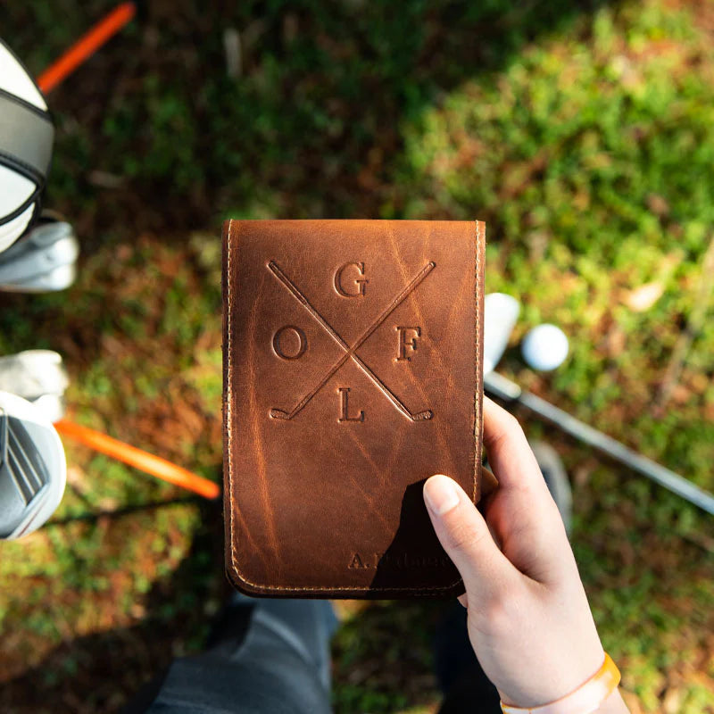 Fine Leather Golf Scorecard Holder Golf Logbook | Holtz Leather Co.