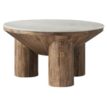 Load image into Gallery viewer, Ellison 33" Round Wood Coffee Table With Marble Top [Online Only]
