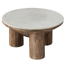Load image into Gallery viewer, Ellison 33" Round Wood Coffee Table With Marble Top [Online Only]
