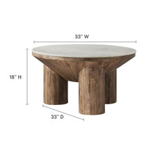 Load image into Gallery viewer, Ellison 33" Round Wood Coffee Table With Marble Top [Online Only]
