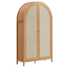 Load image into Gallery viewer, Calista 79" Tall Wide Rattan Arched Storage Cabinet [Online Only]
