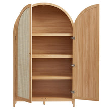 Load image into Gallery viewer, Calista 79" Tall Wide Rattan Arched Storage Cabinet [Online Only]
