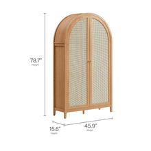 Load image into Gallery viewer, Calista 79" Tall Wide Rattan Arched Storage Cabinet [Online Only]

