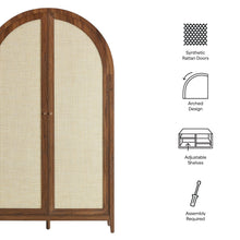 Load image into Gallery viewer, Calista 79" Tall Wide Rattan Arched Storage Cabinet [Online Only]
