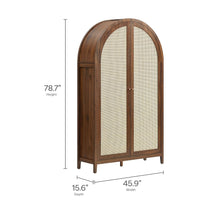 Load image into Gallery viewer, Calista 79" Tall Wide Rattan Arched Storage Cabinet [Online Only]
