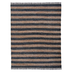 Leather and Hemp Woven Rug, 8' x 10'