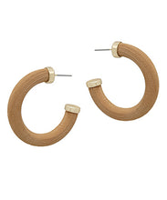 Load image into Gallery viewer, Wood And Rose Gold Partial Hoop
