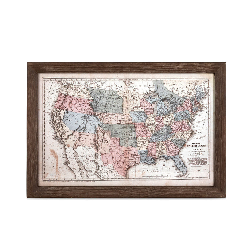 Vintage United States Framed Map