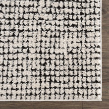 Load image into Gallery viewer, Keita Cream &amp; Black Grid Plush Rug [Online Only]
