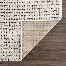 Load image into Gallery viewer, Keita Cream &amp; Black Grid Plush Rug [Online Only]
