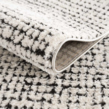 Load image into Gallery viewer, Keita Cream &amp; Black Grid Plush Rug [Online Only]
