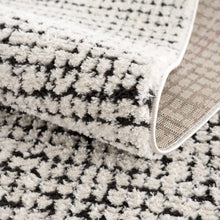 Load image into Gallery viewer, Keita Cream &amp; Black Grid Plush Rug [Online Only]
