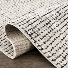 Load image into Gallery viewer, Keita Cream &amp; Black Grid Plush Rug [Online Only]
