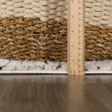 Load image into Gallery viewer, Keita Cream &amp; Black Grid Plush Rug [Online Only]
