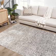 Load image into Gallery viewer, Keita Cream &amp; Black Grid Plush Rug [Online Only]
