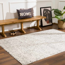 Load image into Gallery viewer, Keita Cream &amp; Black Grid Plush Rug [Online Only]
